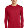 Sport-Tek Mens Competitor Moisture Wicking Long Sleeve Crewneck T-Shirt - Deep Red