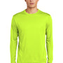Sport-Tek Mens Competitor Moisture Wicking Long Sleeve Crewneck T-Shirt - Neon Yellow