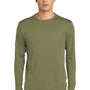 Sport-Tek Mens Competitor Moisture Wicking Long Sleeve Crewneck T-Shirt - Olive Drab Green