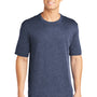 Sport-Tek Mens Competitor Moisture Wicking Short Sleeve Crewneck T-Shirt - Heather True Navy Blue