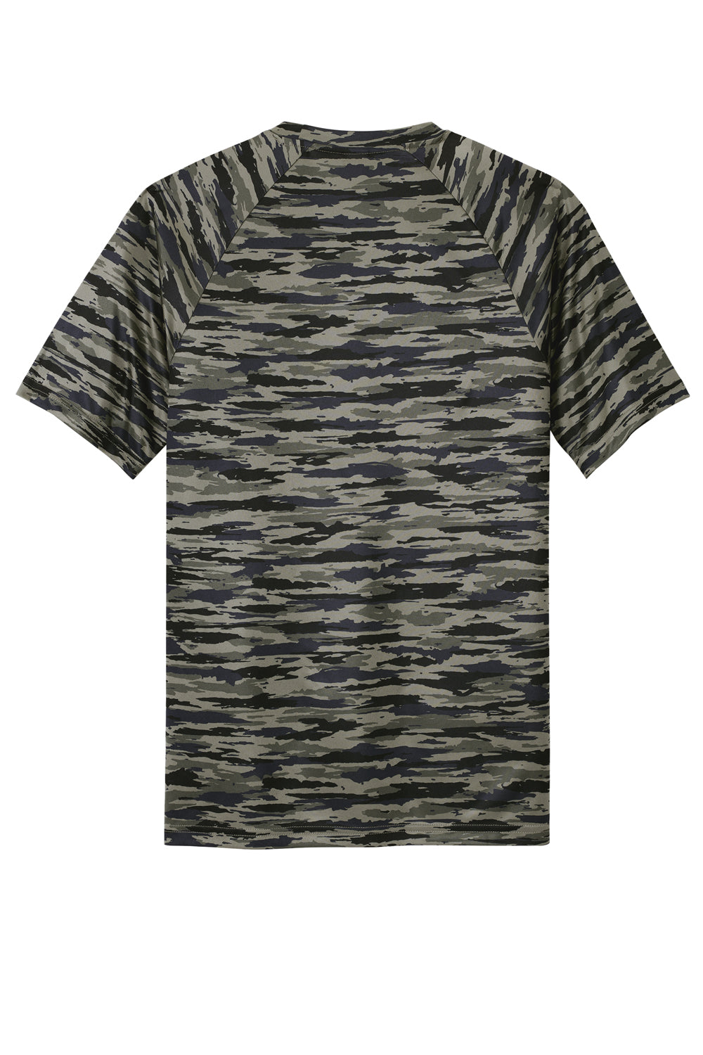 Sport-Tek Mens Drift Camo Short Sleeve Crewneck T-Shirt True Navy Blue Flat Back