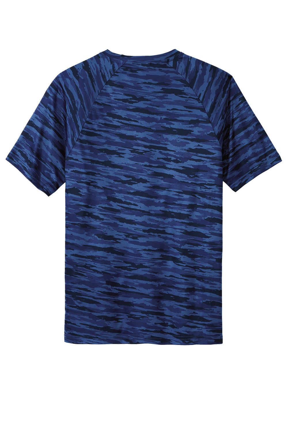 Sport-Tek Mens Drift Camo Short Sleeve Crewneck T-Shirt True Royal Blue Flat Back
