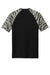 Sport-Tek Mens Drift Camo Colorblock Short Sleeve Crewneck T-Shirt Black Flat Back