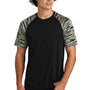 Sport-Tek Mens Drift Camo Colorblock Moisture Wicking Short Sleeve Crewneck T-Shirt - Black