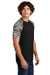 Sport-Tek Mens Drift Camo Colorblock Short Sleeve Crewneck T-Shirt Black Side