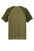 Sport-Tek Mens Drift Camo Colorblock Short Sleeve Crewneck T-Shirt Olive Drab Green Flat Back