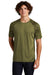 Sport-Tek Mens Drift Camo Colorblock Short Sleeve Crewneck T-Shirt Olive Drab Green Front