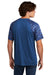 Sport-Tek Mens Drift Camo Colorblock Short Sleeve Crewneck T-Shirt True Royal Blue Back