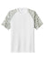 Sport-Tek Mens Drift Camo Colorblock Short Sleeve Crewneck T-Shirt White Flat Front