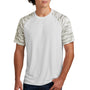 Sport-Tek Mens Drift Camo Colorblock Moisture Wicking Short Sleeve Crewneck T-Shirt - White