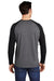 Sport-Tek Mens Moisture Wicking Long Sleeve Crewneck T-Shirt Black/Heather Dark Grey Side