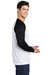 Sport-Tek Mens Moisture Wicking Long Sleeve Crewneck T-Shirt Black/White Side