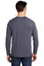 Sport-Tek Mens Moisture Wicking Long Sleeve Crewneck T-Shirt Heather True Navy Blue Side