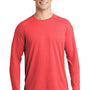 Sport-Tek Mens Moisture Wicking Long Sleeve Crewneck T-Shirt - Heather True Red