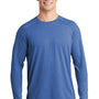 Sport-Tek Mens Moisture Wicking Long Sleeve Crewneck T-Shirt - Heather True Royal Blue