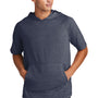 Sport-Tek Mens Moisture Wicking Short Sleeve Hooded T-Shirt Hoodie - Heather True Navy Blue