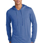 Sport-Tek Mens Moisture Wicking Long Sleeve Hooded T-Shirt Hoodie - Heather True Royal Blue