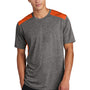 Sport-Tek Mens Draft Moisture Wicking Short Sleeve Crewneck T-Shirt - Heather Dark Grey/Deep Orange
