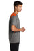 Sport-Tek Mens Draft Moisture Wicking Short Sleeve Crewneck T-Shirt Heather Deep Orange/Heather Dark Grey Side