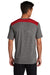 Sport-Tek Mens Draft Moisture Wicking Short Sleeve Crewneck T-Shirt True Red/Heather Dark Grey Side