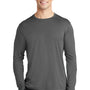 Sport-Tek Mens Moisture Wicking Long Sleeve Crewneck T-Shirt - Dark Smoke Grey