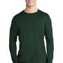 Sport-Tek Mens Moisture Wicking Long Sleeve Crewneck T-Shirt - Forest Green