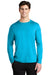 Sport-Tek Mens Long Sleeve Crewneck T-Shirt Sapphire Blue Front
