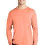 Sport-Tek Mens Moisture Wicking Long Sleeve Crewneck T-Shirt - Soft Coral Orange