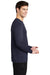 Sport-Tek Mens Long Sleeve Crewneck T-Shirt True Navy Blue Side