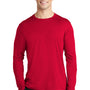 Sport-Tek Mens Moisture Wicking Long Sleeve Crewneck T-Shirt - True Red