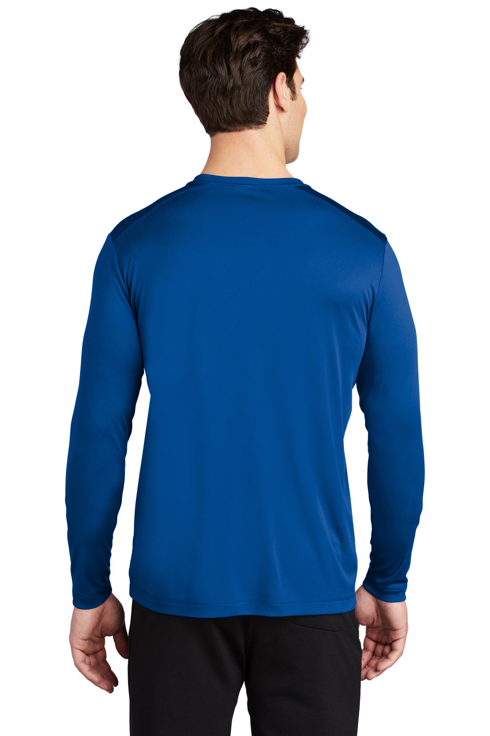 Sport-Tek Mens Long Sleeve Crewneck T-Shirt True Royal Blue Side
