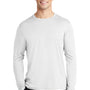 Sport-Tek Mens Moisture Wicking Long Sleeve Crewneck T-Shirt - White