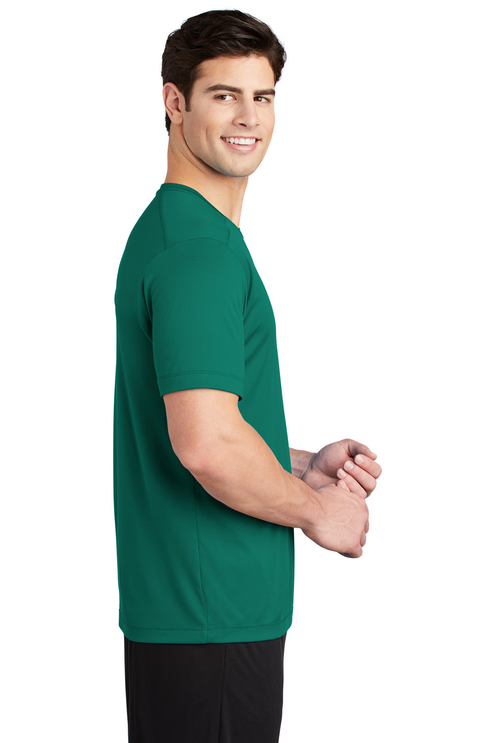 Sport-Tek Mens Short Sleeve Crewneck T-Shirt Marine Green Side