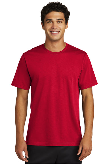 Sport-Tek Mens Strive Short Sleeve Crewneck T-Shirt Deep Red Front