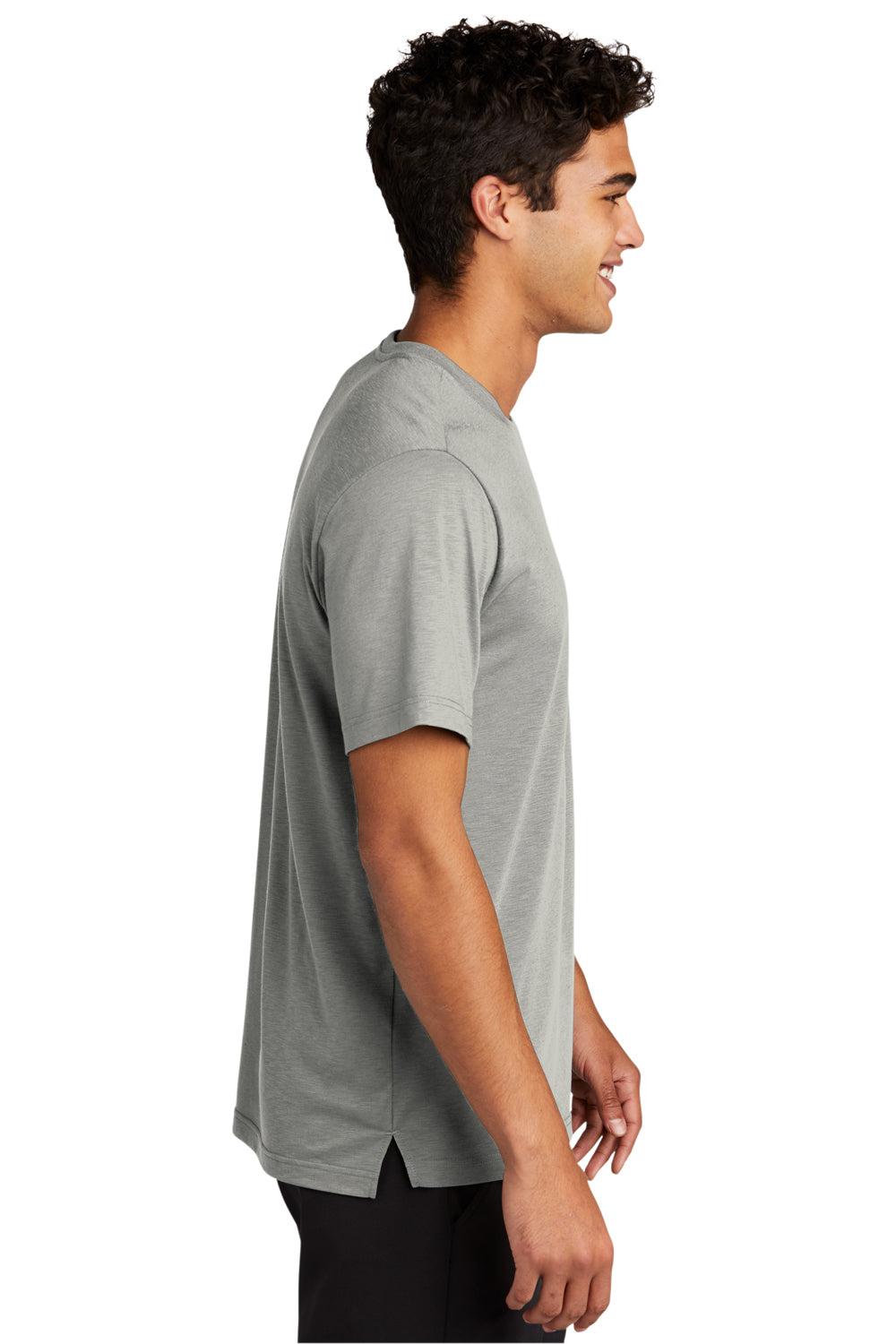 Sport-Tek Mens Strive Short Sleeve Crewneck T-Shirt Silver Grey Side
