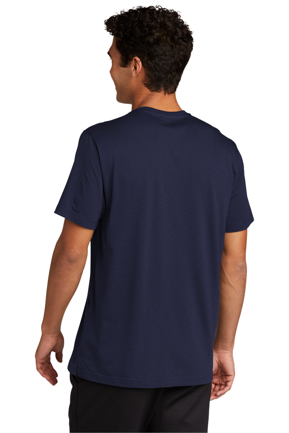 Sport-Tek Mens Strive Short Sleeve Crewneck T-Shirt True Navy Blue Side