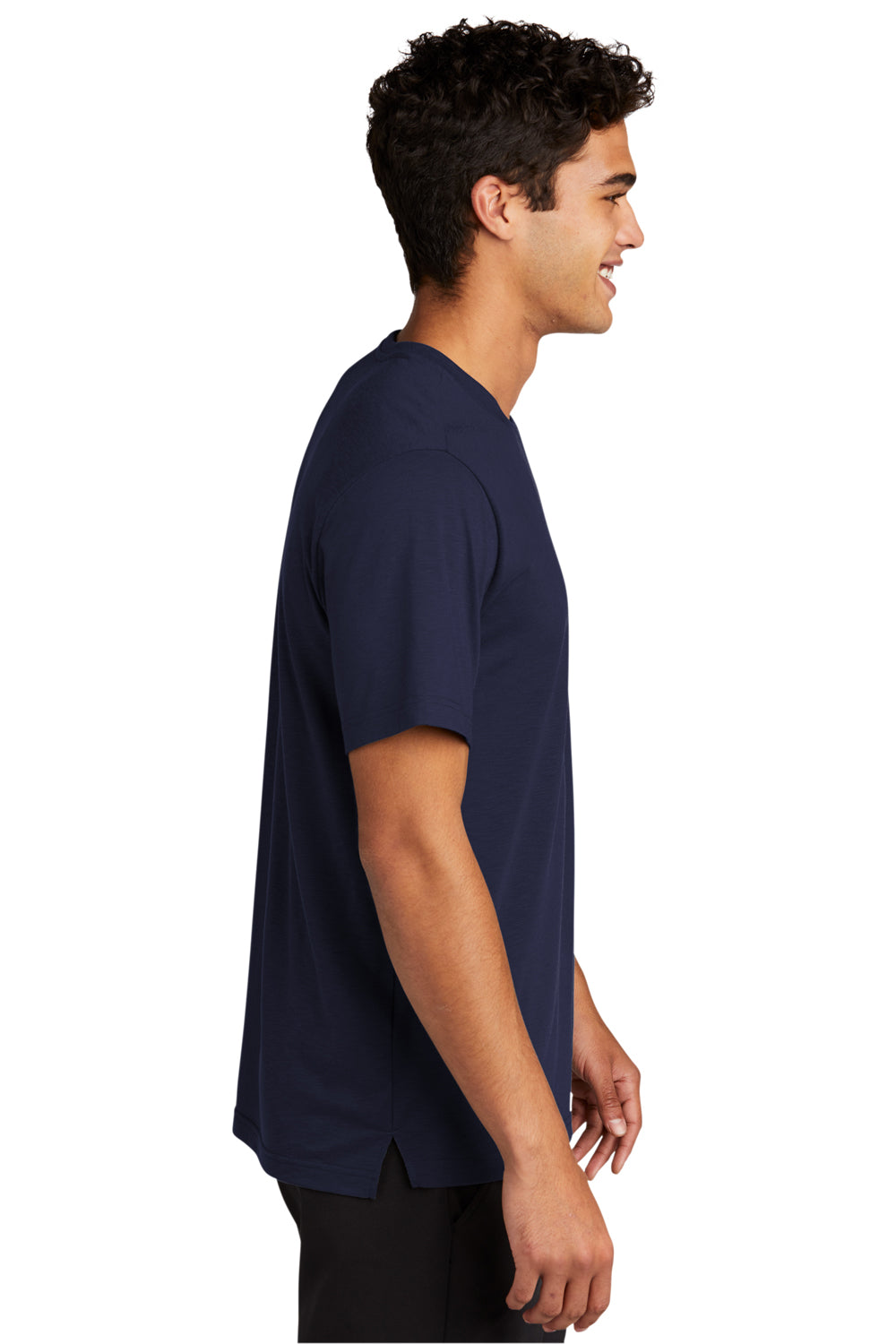 Sport-Tek Mens Strive Short Sleeve Crewneck T-Shirt True Navy Blue Side