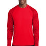 Sport-Tek Mens Digi Camo Moisture Wicking Long Sleeve Crewneck T-Shirt - True Red