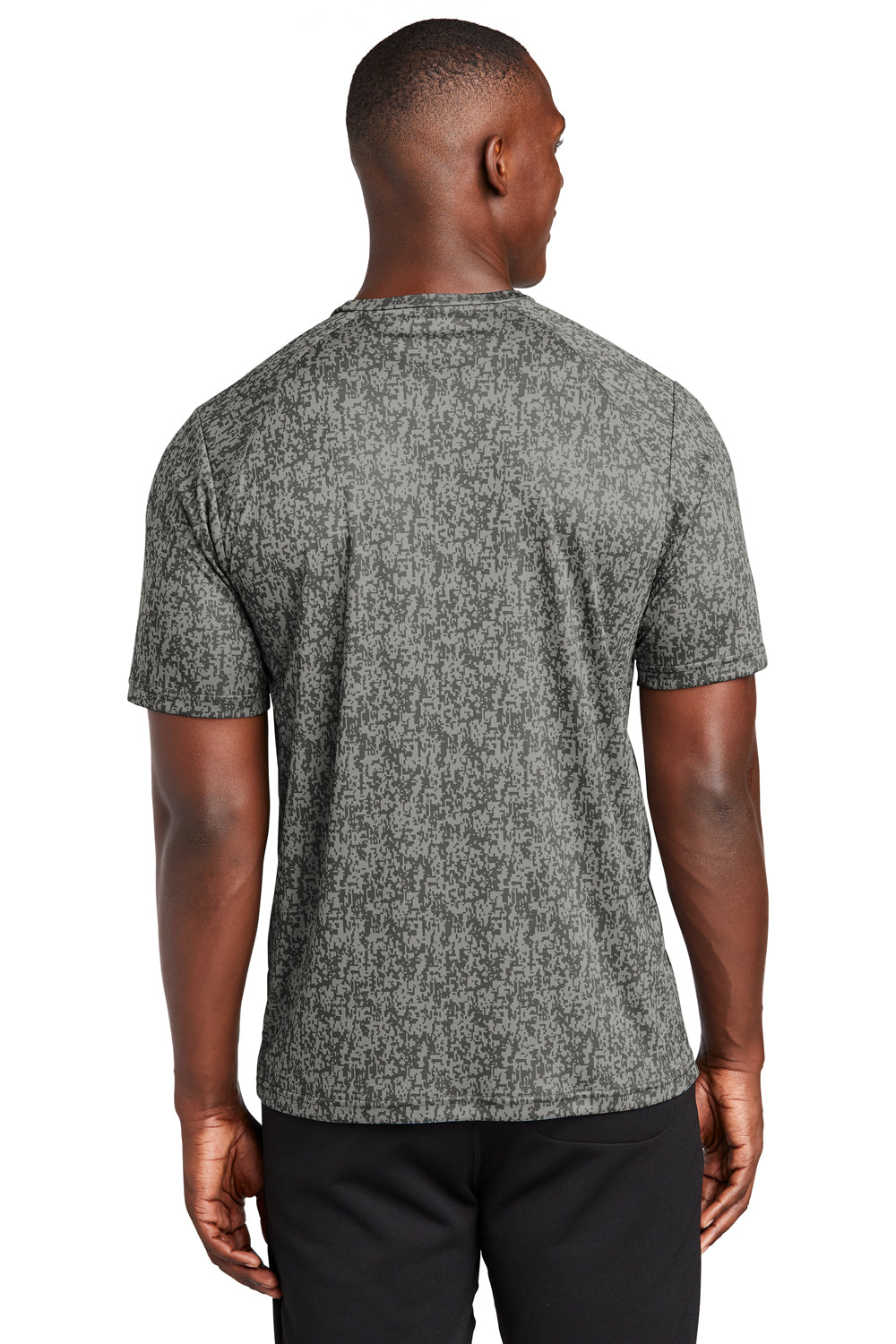 Sport-Tek Mens Digi Camo Short Sleeve Crewneck T-Shirt Concrete Grey Side