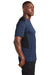 Sport-Tek Mens Endeavor Short Sleeve Crewneck T-Shirt Heather Dark Royal Blue/Black Side