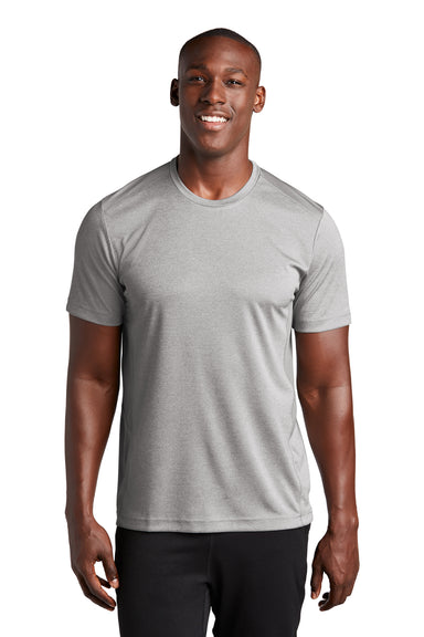Sport-Tek Mens Endeavor Short Sleeve Crewneck T-Shirt Heather Light Grey/Light Grey Front