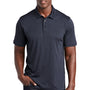 Sport-Tek Mens Endeavor Moisture Wicking Short Sleeve Polo Shirt - Heather Deep Navy Blue