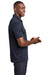 Sport-Tek Mens Endeavor Short Sleeve Polo Shirt Heather Deep Navy Blue Side
