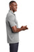 Sport-Tek Mens Endeavor Short Sleeve Polo Shirt Heather Light Grey Side