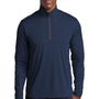 Sport-Tek Mens Endeavor Moisture Wicking 1/4 Zip Sweatshirt - Heather Dark Royal Blue