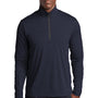 Sport-Tek Mens Endeavor Moisture Wicking 1/4 Zip Sweatshirt - Heather Deep Navy Blue