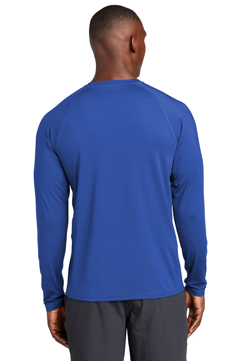 Sport-Tek Mens Rashguard Long Sleeve Crewneck T-Shirt True Royal Blue Side