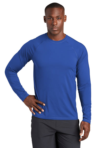 Sport-Tek Mens Rashguard Long Sleeve Crewneck T-Shirt True Royal Blue Front