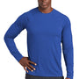Sport-Tek Mens Rashguard Moisture Wicking Long Sleeve Crewneck T-Shirt - True Royal Blue