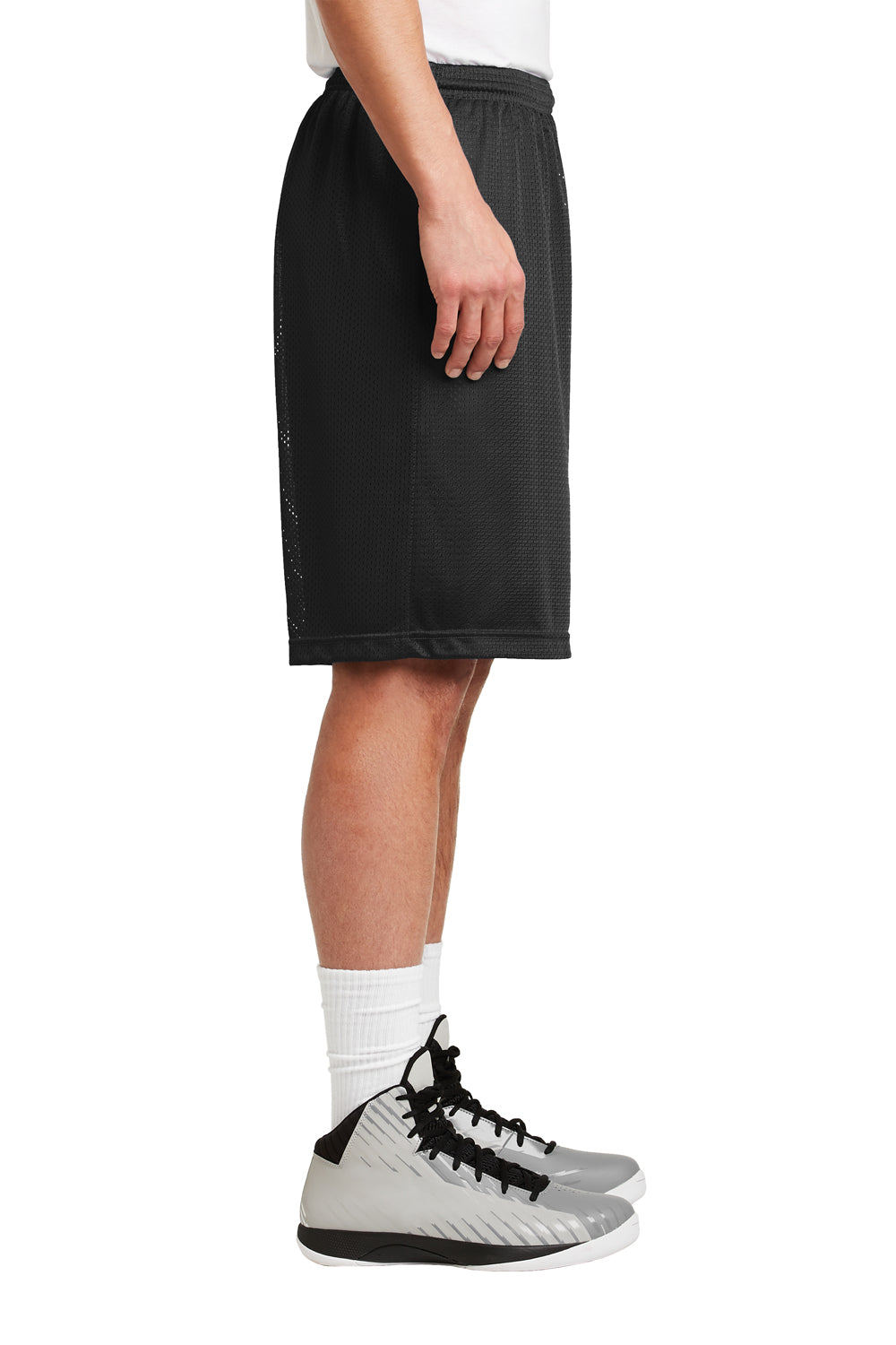 Sport-Tek ST515 PosiCharge Classic Mesh Long Shorts Black Side